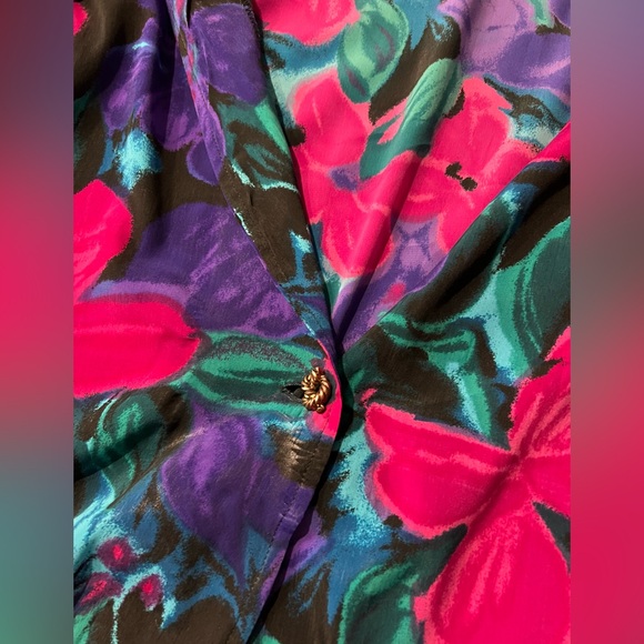 VINTAGE 80s SG Sport Floral Blazer Jacket - Picture 2 of 4